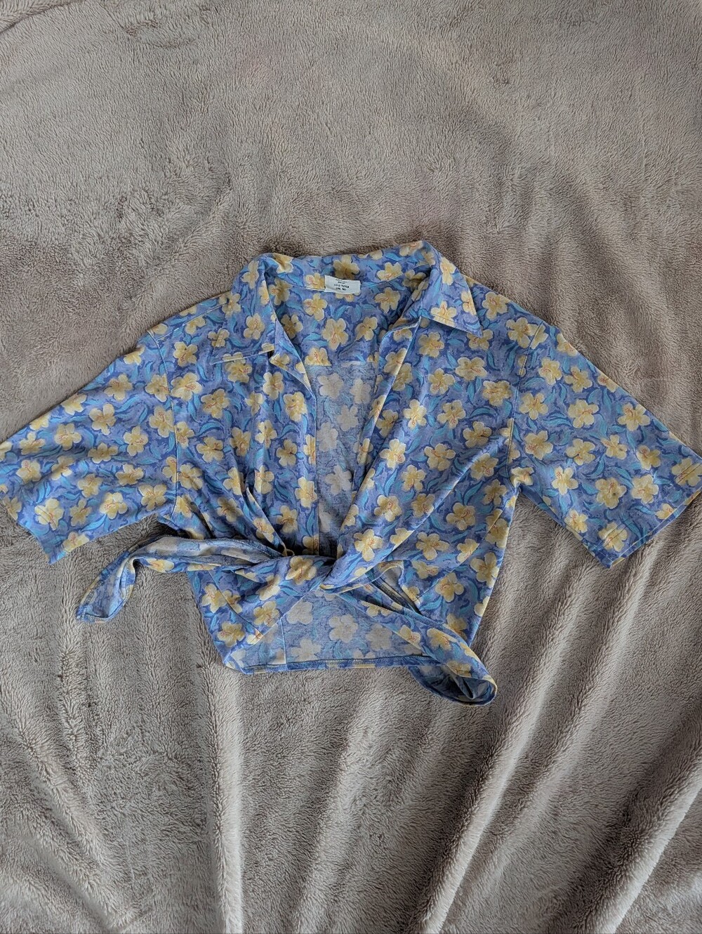 Tikal Trading Company Floral Tie Crop Top